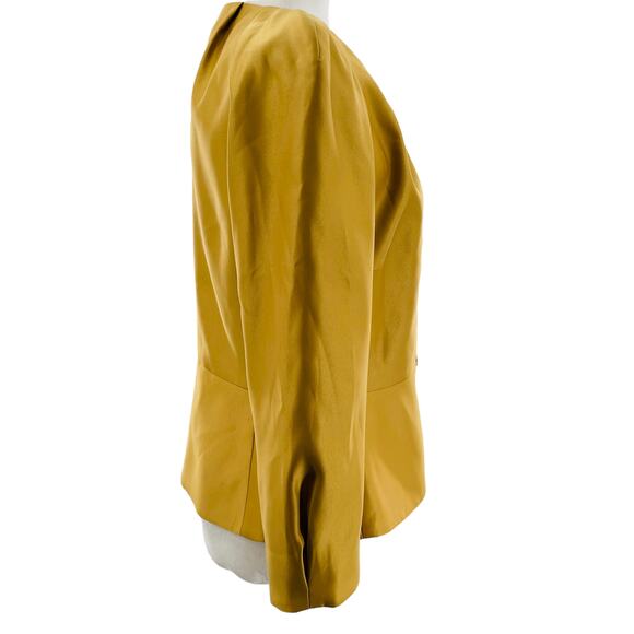 Victor Alfaro Antique Gold Satin Fitted Elegant Formal Evening Jacket Sz 6 NWT - Picture 4 of 12